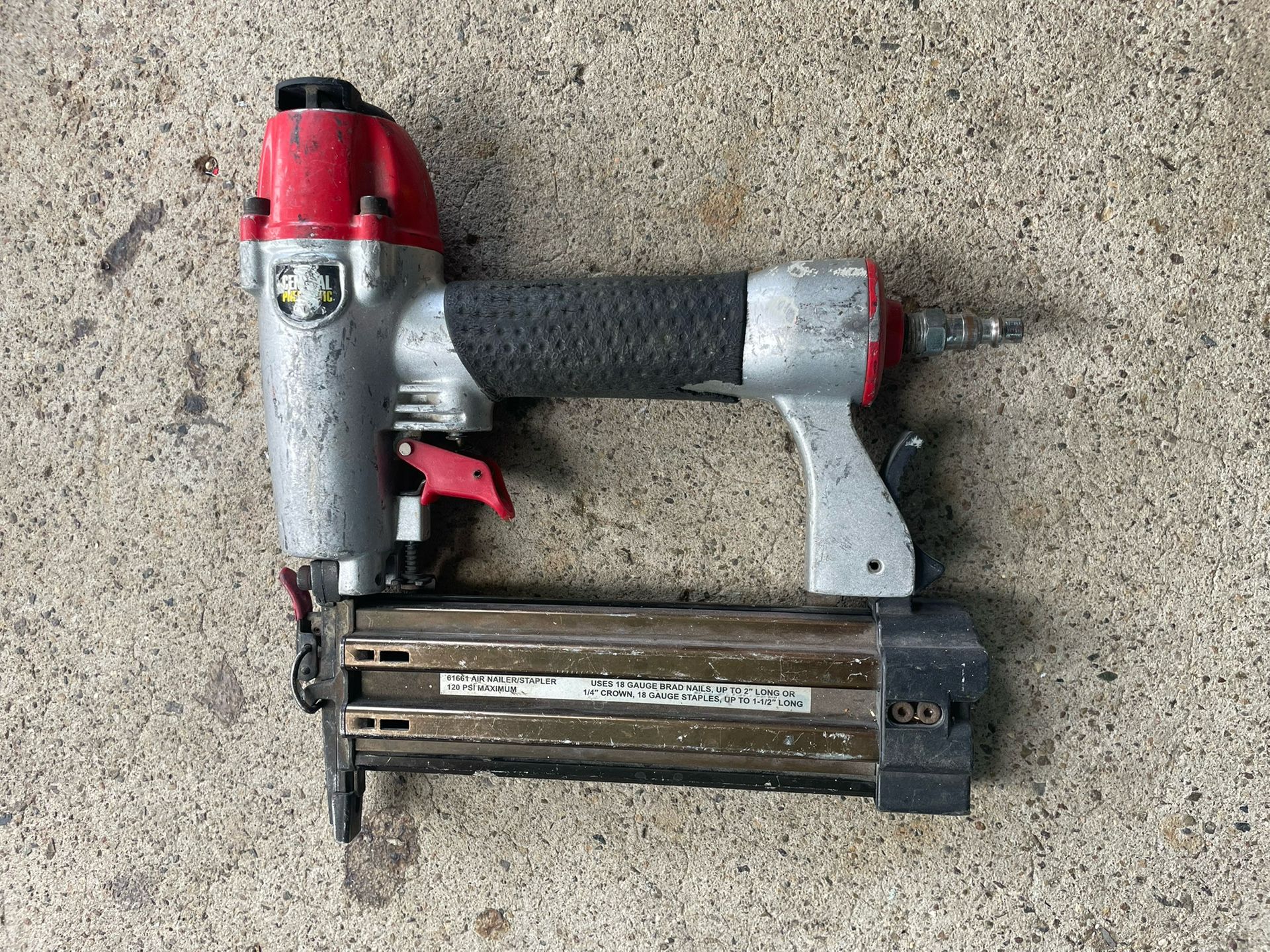 General Pneumatic Air Nailer Stapler 18G Pneumonic