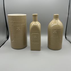 Revol porcelain oil and vinegar cruets and utensil holder