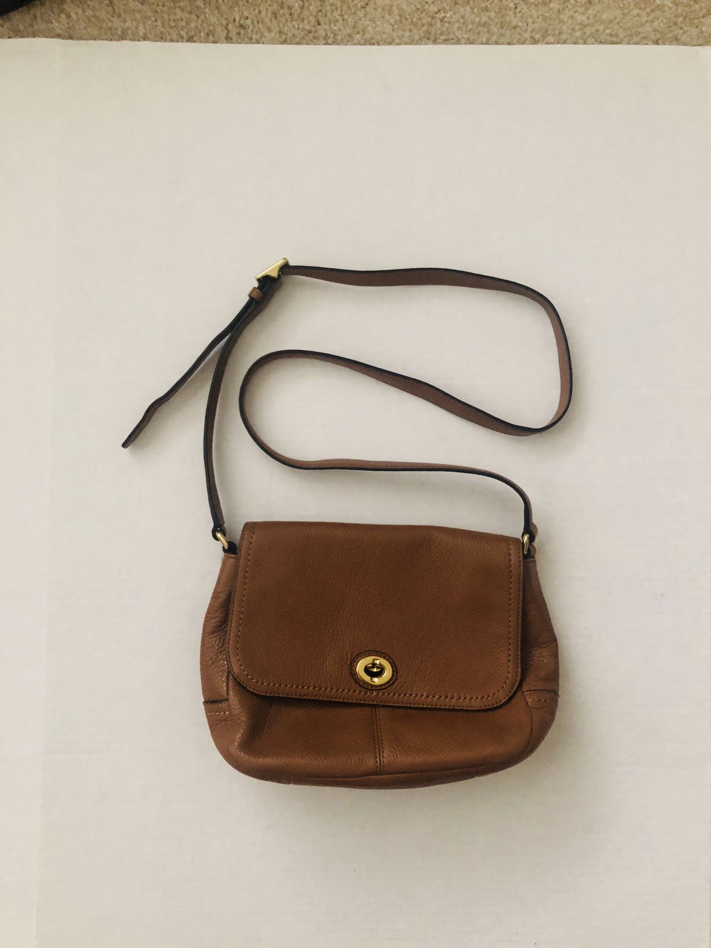 Simple Leather Flap Crossbody Purse