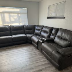 Brown Leather Sofa