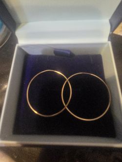 10kt  Gold 40mm Endless Hoops 