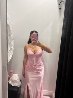 Pink Satin Corset Mermaid Gown- Prom Dress (Size 6/8)