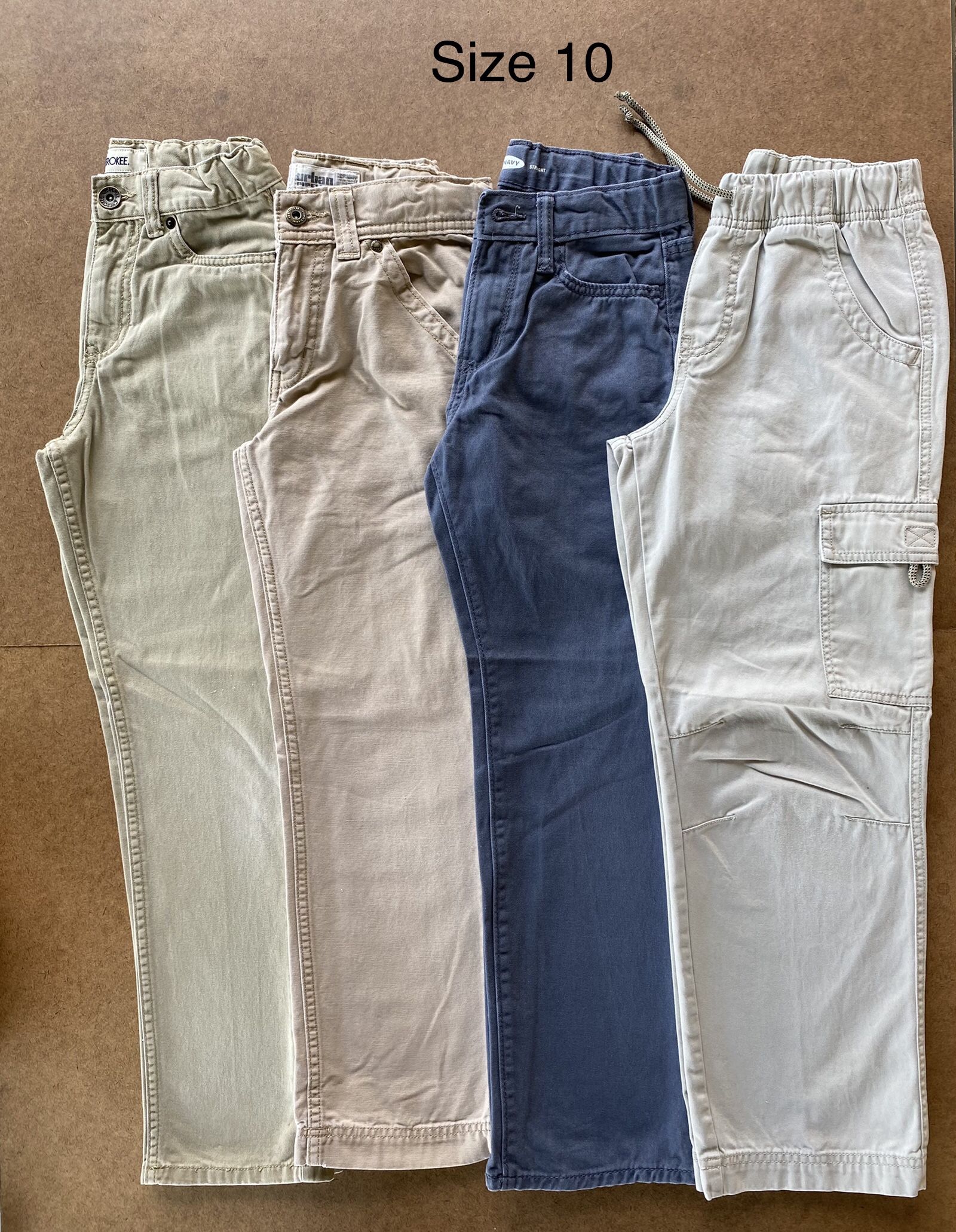 Size 10 - Boys Khaki & Gray Pants (4)