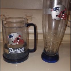 New England Patriots Freezer Mugs. $10 for Both.