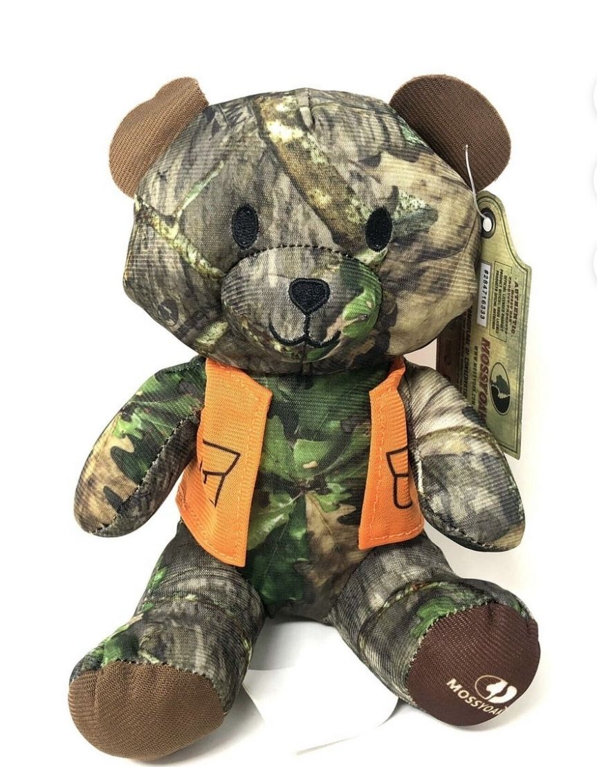 Camouflage Bear With Hunting Vest Stuffed Animals Plush Toy Mossy Oak NEW