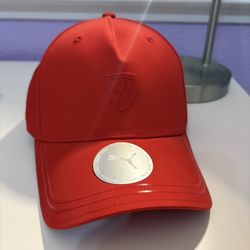 Red Puma Hat with Ferrari Logo
