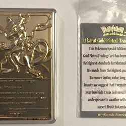 BRAND NEW! Pokemon 23K Gold-Plated Trading Card Limited Edition - Mewtwo

