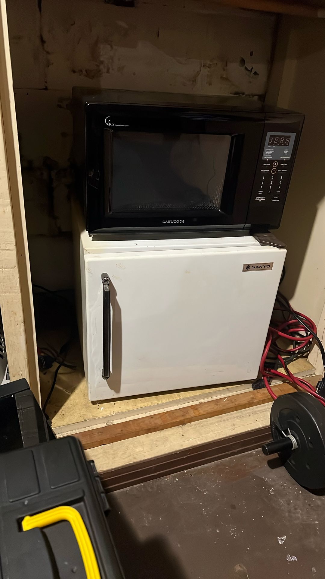 Microwave And Small Refrigerator