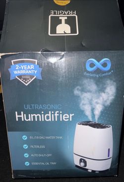 Everlasting Comfort Cool Mist Humidifier, 6L Filterless Humidifier for Large Rooms