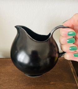 Mid-Century Modern Black Ceramic Creamer by Eva Zeisel Circa 1940's