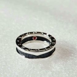 Personalized single band 925 silver ring for men and women, couple style, silver and black