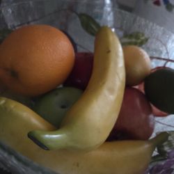 Glass Bowl Plastic Realistic Fruit