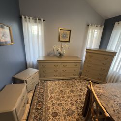 All wood full bedroom dresser set 