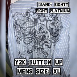 Y2K Graphic Long Sleeve Button Up Dress Style Shirt