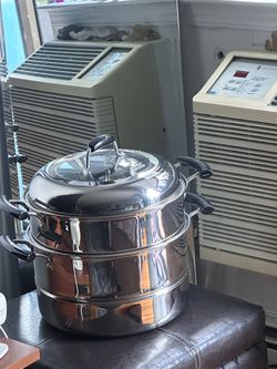 Brand New 3-Tier Stainless Steel Steamer Pot Set with Glass Lid (16 Qt)