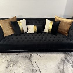 Velvet Sofa And Love Seat 