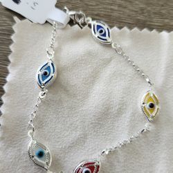 925 Sterling Silver Evil Eye Bracelet