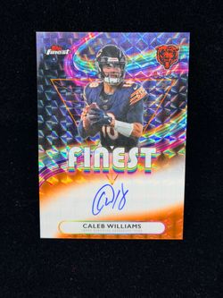 Caleb Williams Topps Finest Orange Refractor Auto /25