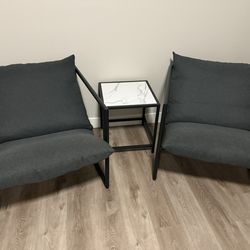 Zinus Aidan Metal Framed Indoor Sling Accent Chair, Dark Grey