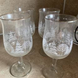 Beautiful Etched Wine Glasses