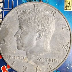 Vintage Large Metal Kennedy Half Dollar Coin Collectable