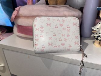 Coquette Girly Cute Wallet With Bows And Cherries 