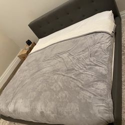 King Size Crate and Barrel Upholstered Bed Frame