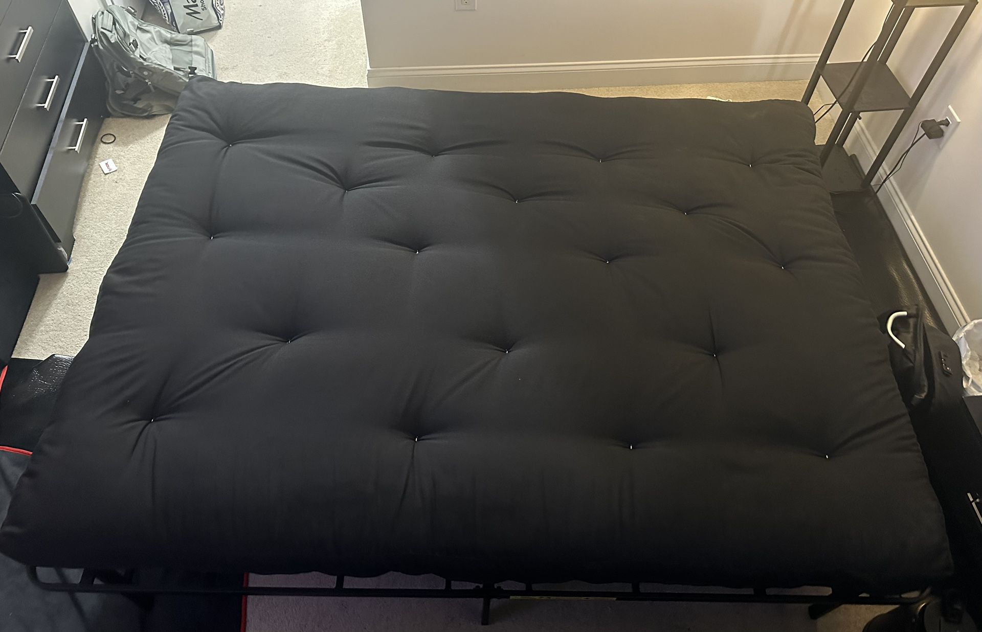 Queen size Futon mattress with 2 futon bed frames