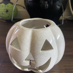 White Ceramic Pumpkin 