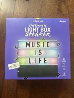 POLAROID Wireless Bluetooth Speaker LED Color-Changing Marquee Sign Light Box!