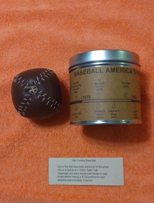 1850's Lemon-Peel Style Baseball & Time Tin