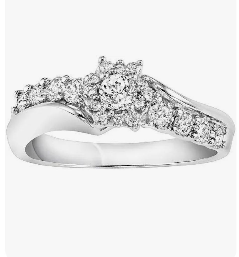 Diamond Flower Engagement Ring