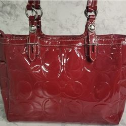 Red coach Tote Bag 