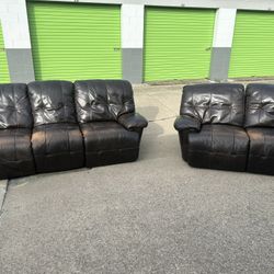 Leather Couch Set (Free Delivery Local Cities)