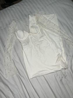 Oh Polly Off White Embellished Dress