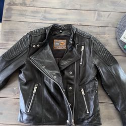 XL woman, leather motorcycle jacket from their "First Classic Leather Gear" line.