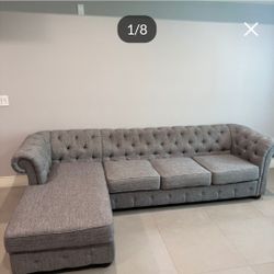 Modern L Shape Sectional Sofa 115" Couch