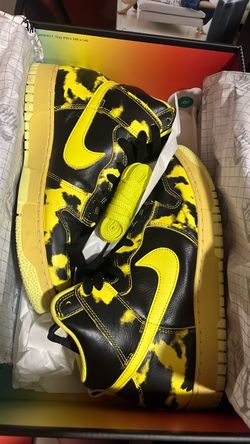 Dunk -1985 Nike High Black Yellow Acid Wash Sneakers