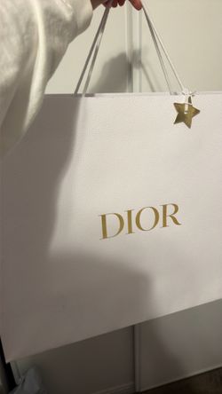 large dior tote bag with ribbon & star ⭐️