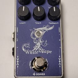 Donner EC1335 White Tape Delay Guitar Pedal w/ True Bypass