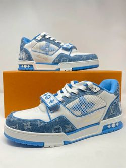 Louis Vuitton Monogram Trainer Denim Blue UNC Size US 10.5
