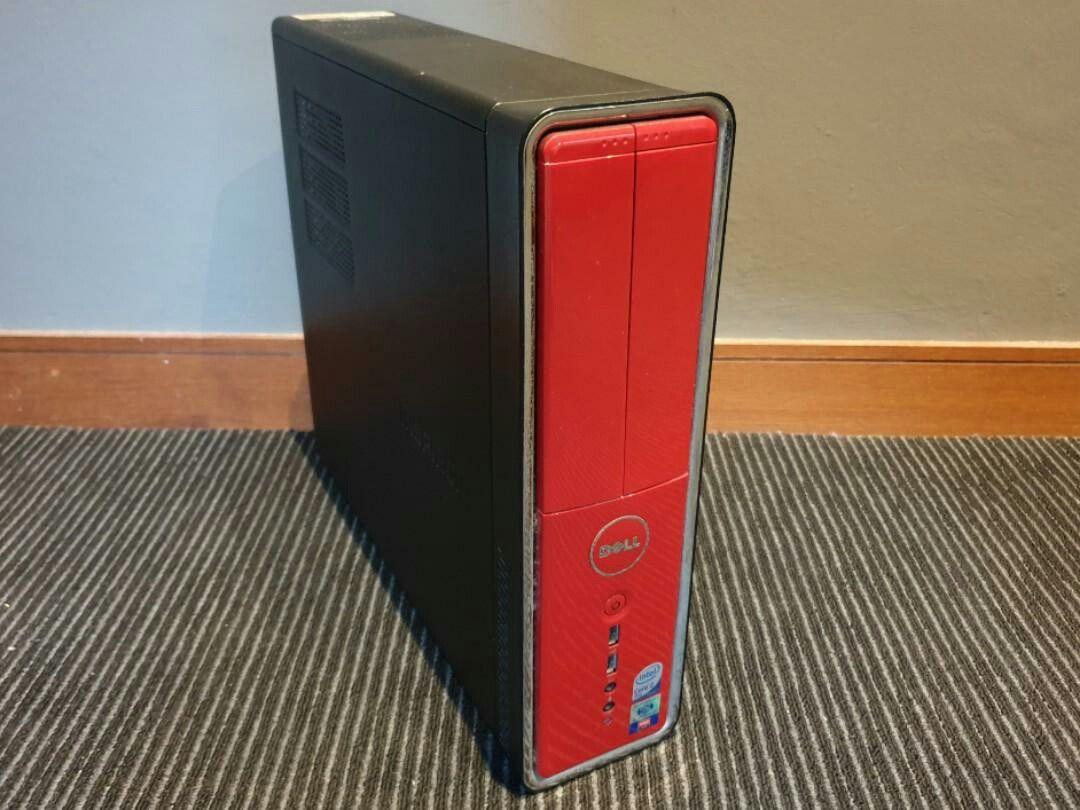 RED Dell Desktop Computer Good Condition