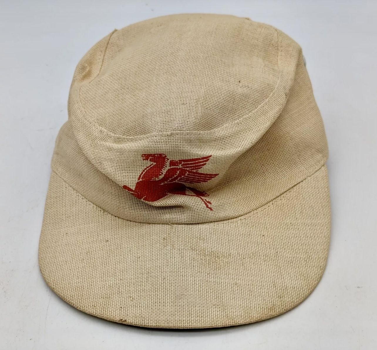 Vintage Mobil Oil Pegasus Gas Service Station Attendant's Hat Cap