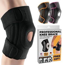 “New”Elite Knee Brace(unisex Sz med.)w/side Stabilizers And  Patella Gel Pads(for Max Knee pain & Recovery)