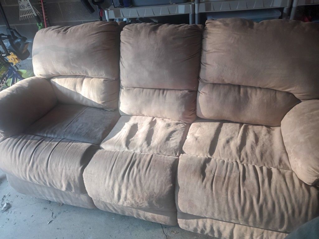 Brown Reclining Couch 
