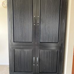 ENTERTAINMENT CENTER-BLACK WOOD