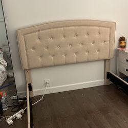 Full Size Padded Frame Tan Fabric 