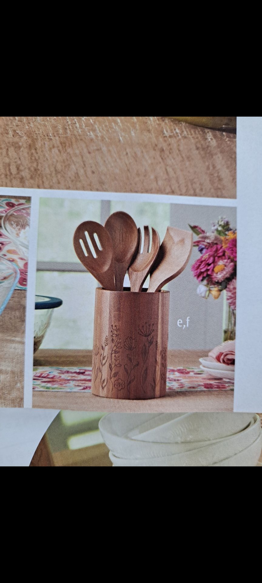 JUEGO DE ORGANIZADOR DE MADERA Y UTENSILIOS PRINCESS HOUSE ⚘️