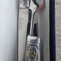 Argentinian Asado Steak Knife & Fork Set – Handcrafted Metal Handles – IND ARG – Vintage Souvenir