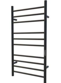Vevor 10-Bars Stainless Steel Wall Mounted Electric Towel Warmer Rack in Matte Black